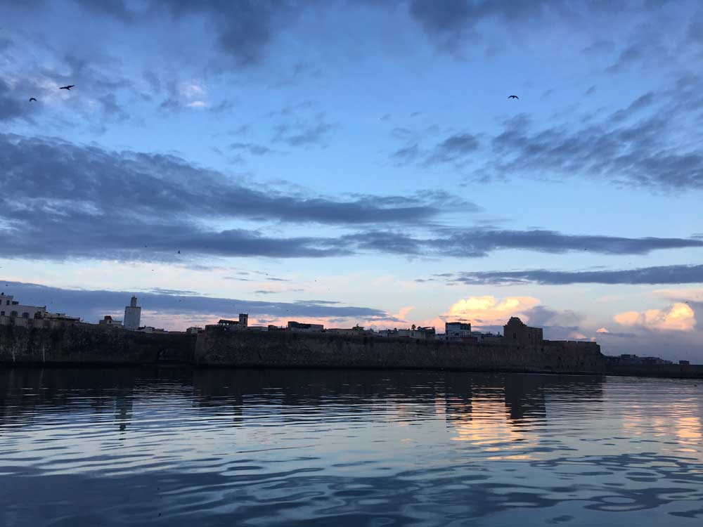 Der Hafen von El Jadida bei Sonnenaufgang