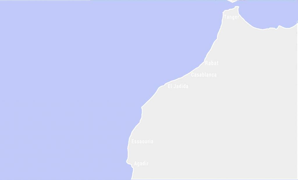 Landkarte marokkanische Atlantikküste