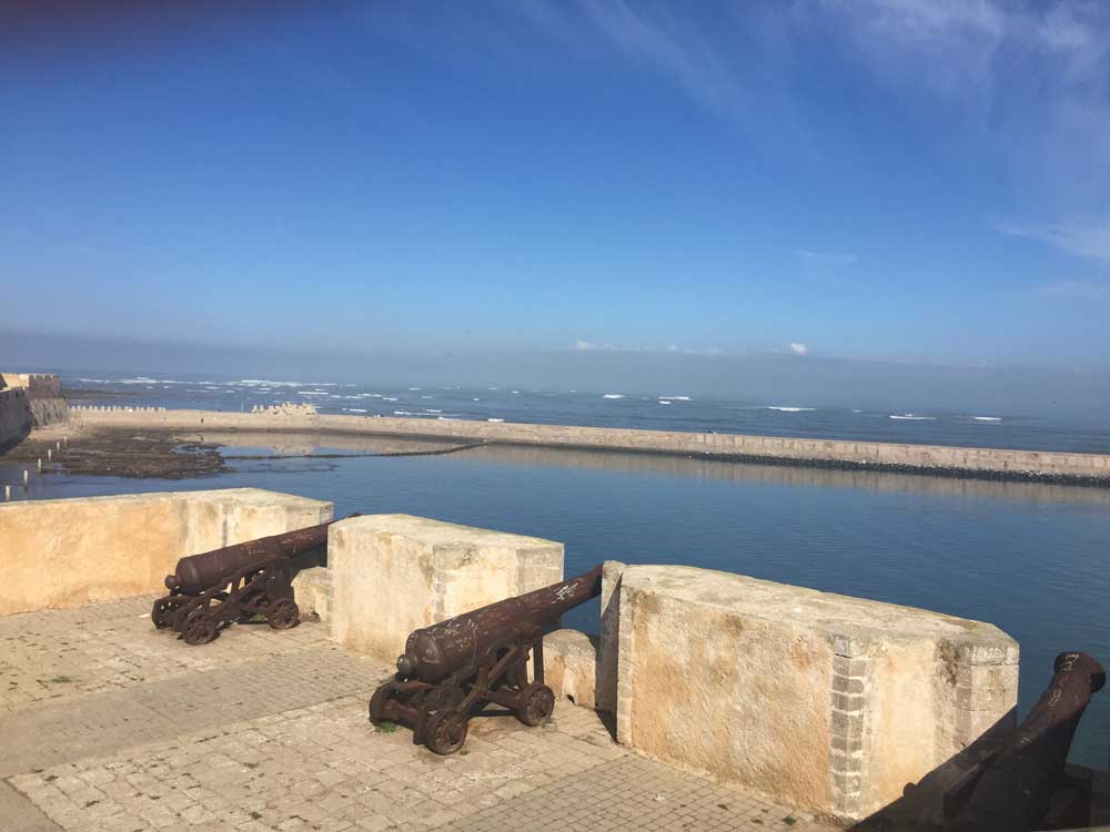 Meerblick auf der Mazagan-Festungsmauer in El Jadida Marokko
